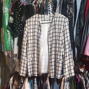 Blue and cream blazer